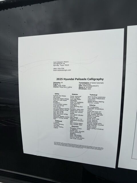 2025 Hyundai Palisade Calligraphy TX 2025 Hyundai Palisade Calligraphy TX