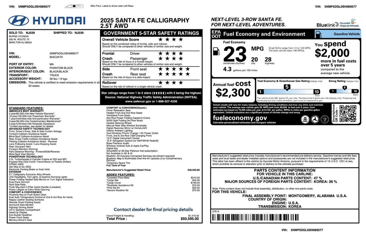 2025 Hyundai Santa Fe Calligraphy AWD Tallmadge OH