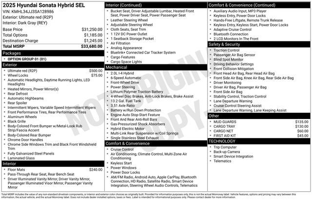 2025 Hyundai Sonata Hybrid SEL Raleigh NC