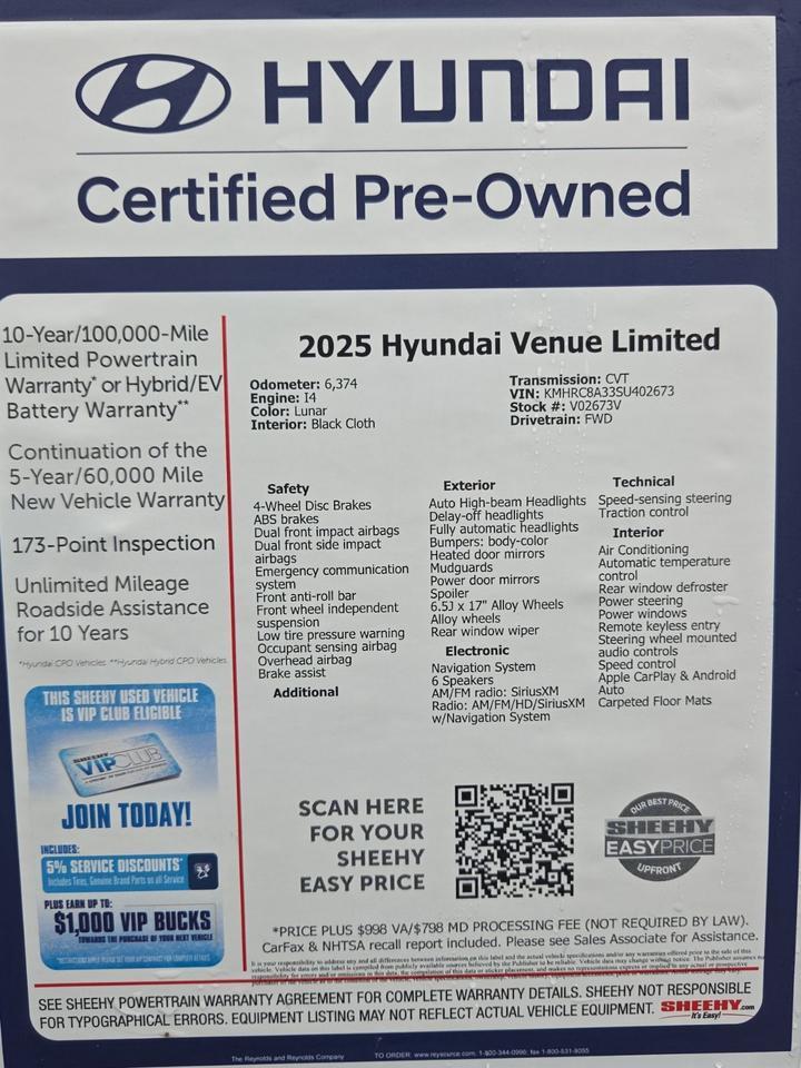 2025 Hyundai Venue Limited Waldorf MD