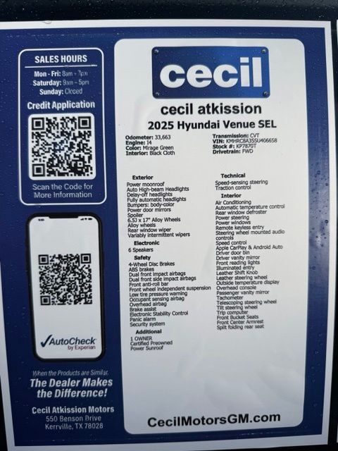 2025 Hyundai Venue SEL Kerrville TX