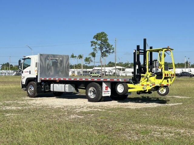 2025 Isuzu FTR 26&apos; BABCO Aluminum Flatbed with 4K Truck Mounted Forklift Homestead FL