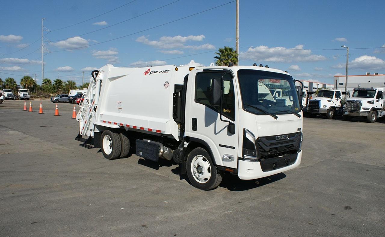 2025 Isuzu NRR 8 Yard Pac-Mac Rear Loader Garbage Truck Tampa FL