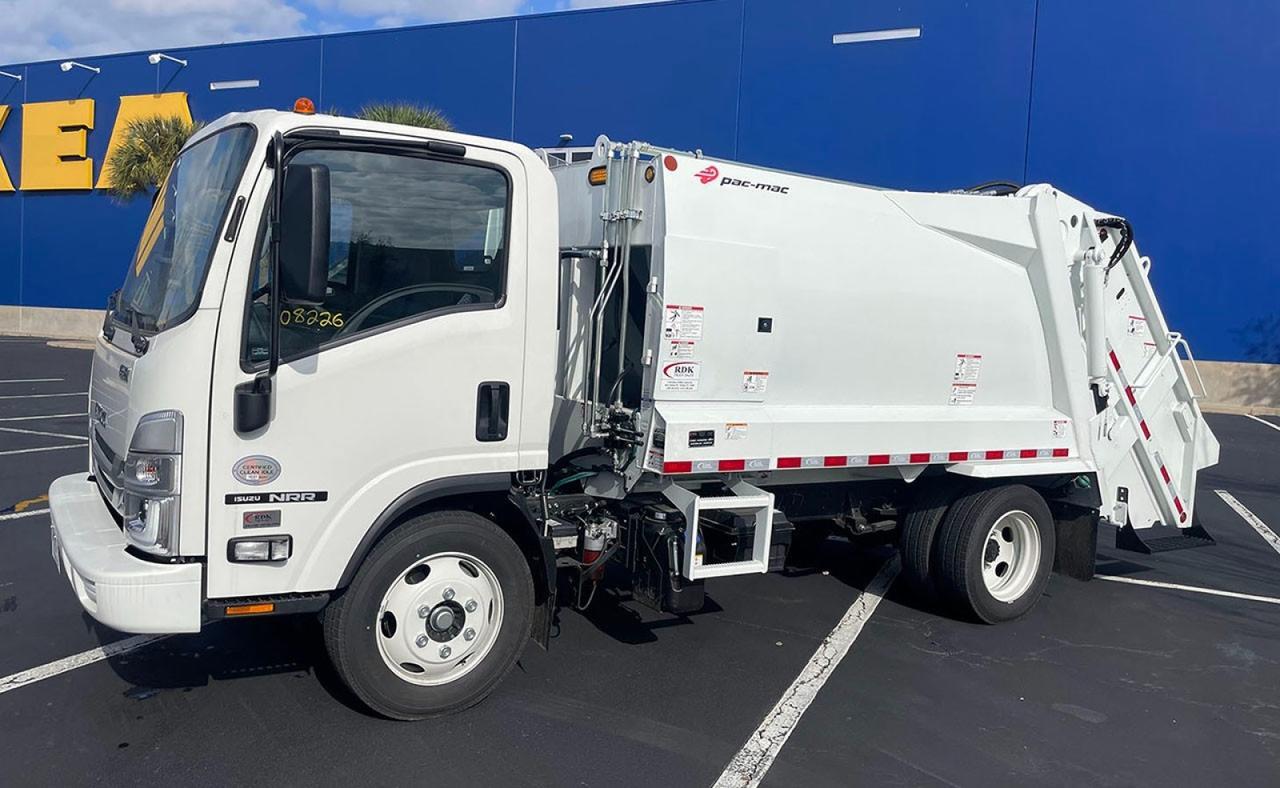 2025 Isuzu NRR 8 Yard Pac Mac Rear Loader Garbage Trucks Tampa FL
