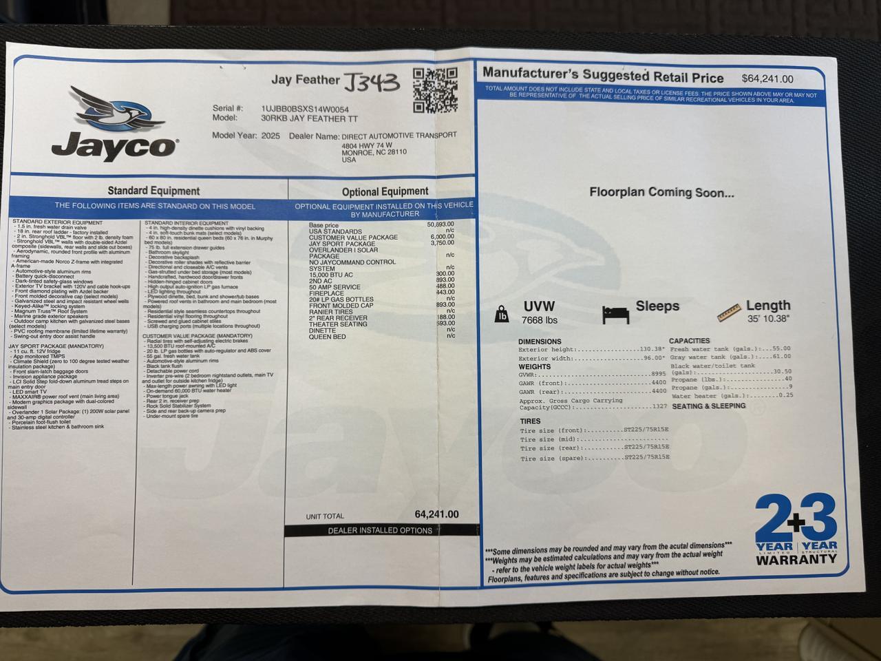 2025 JAYCO JAY FEATHER 30RKB Monroe NC