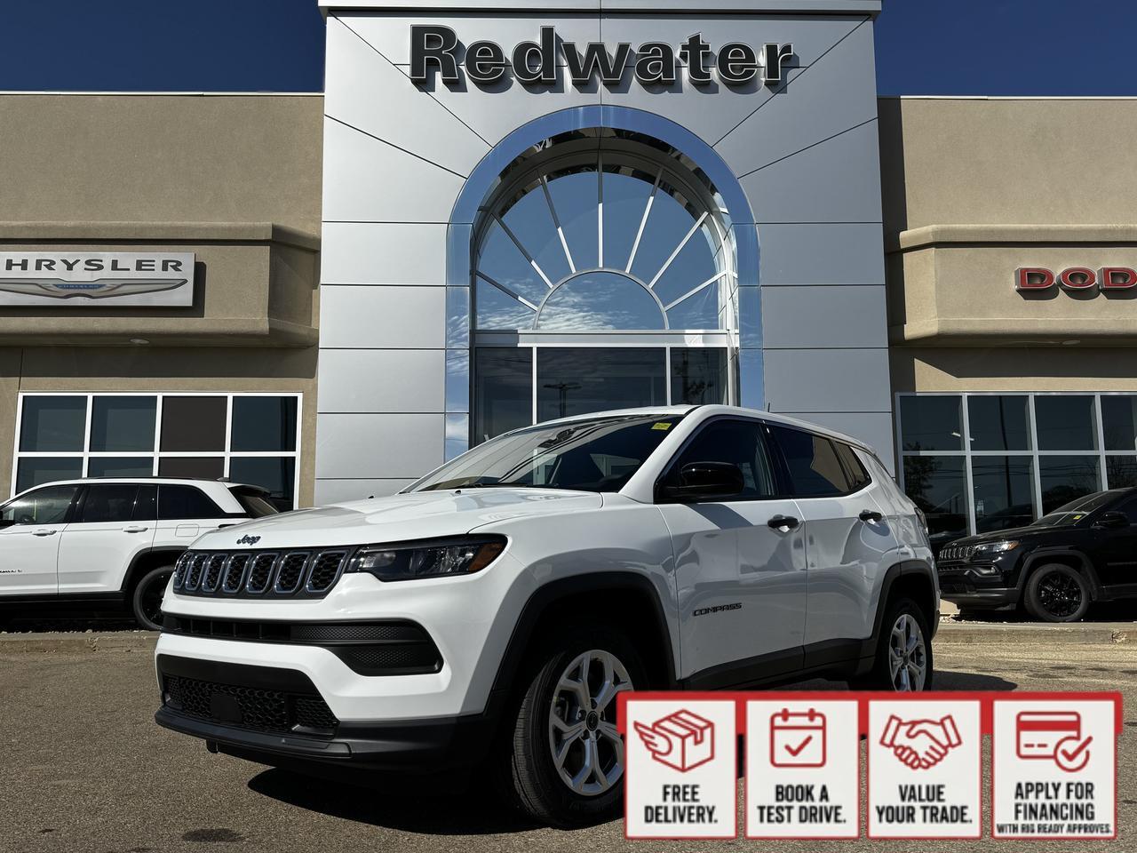 2025 Jeep Compass Sport 4x4 | 2L Turbo | Low KMs | Heated Seats | Rearview Camera | Bluetooth | Towing Capability