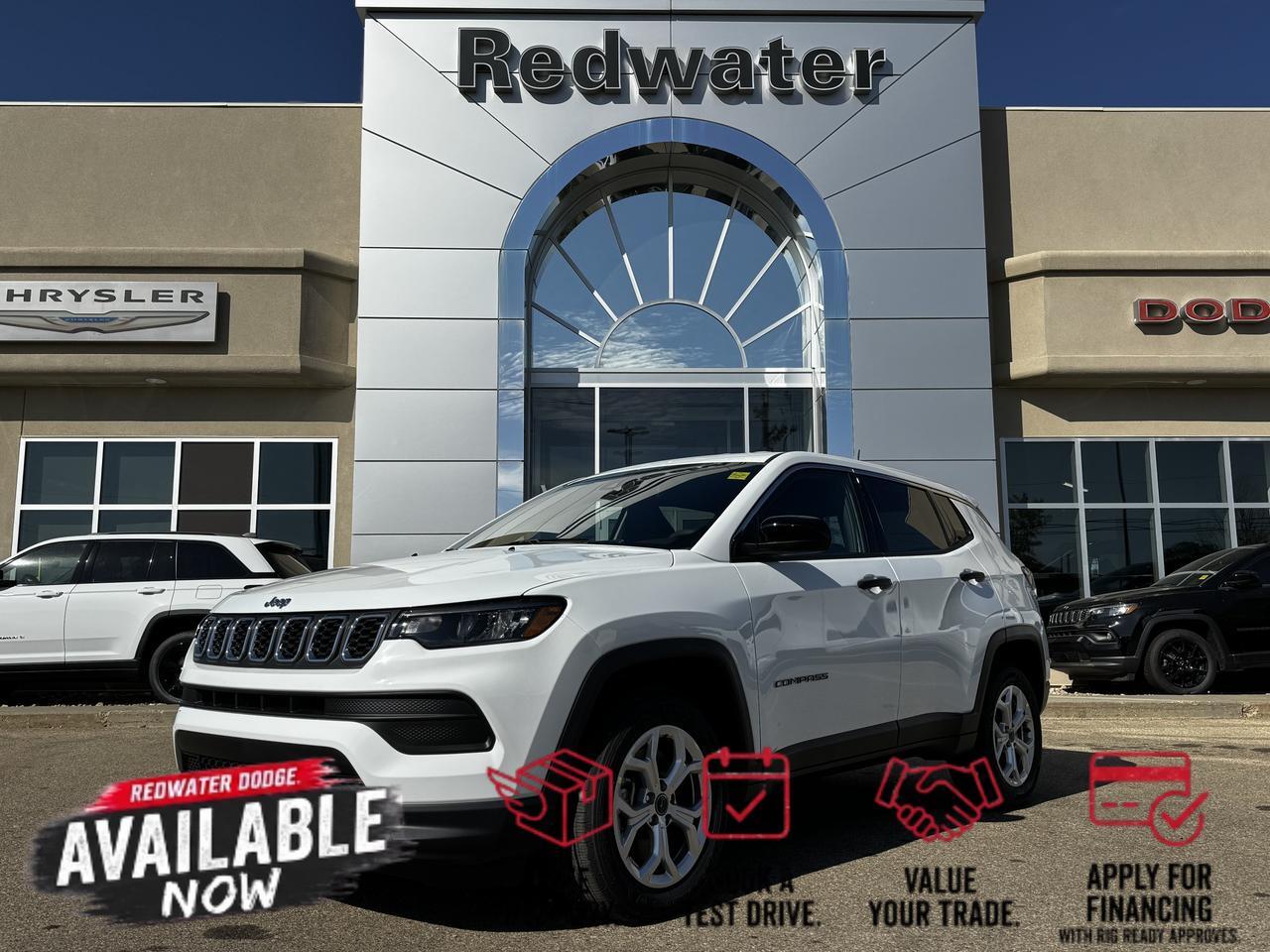 2025 Jeep Compass Sport 4x4 | 2L Turbo | Low KMs | Heated Seats | Rearview Camera | Bluetooth | Towing Capability