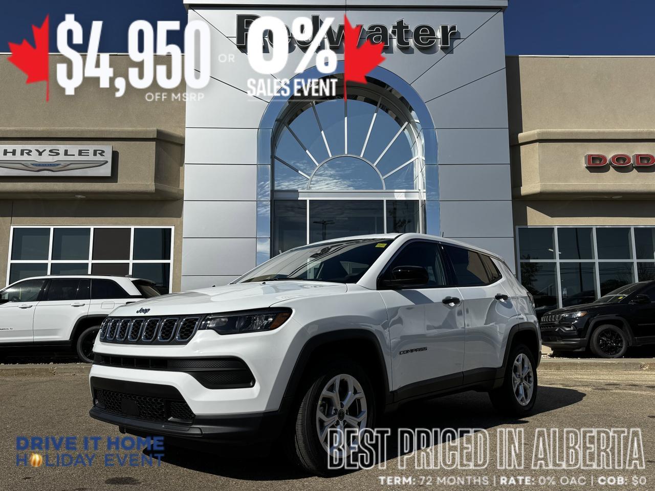 2025 Jeep Compass Sport 4x4 SUV | 2L Turbo | Heated Seats | Backup Camera | AC