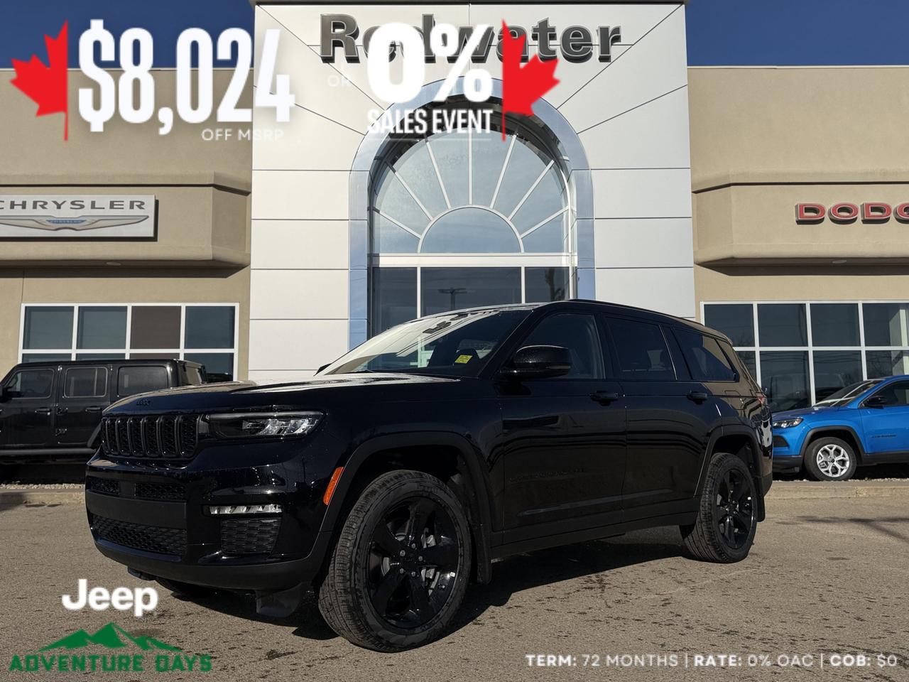 2025 Jeep Grand Cherokee L Limited 4x4 | V6 | Black Appearance Pkg | Pano Sunroof | Remote Start