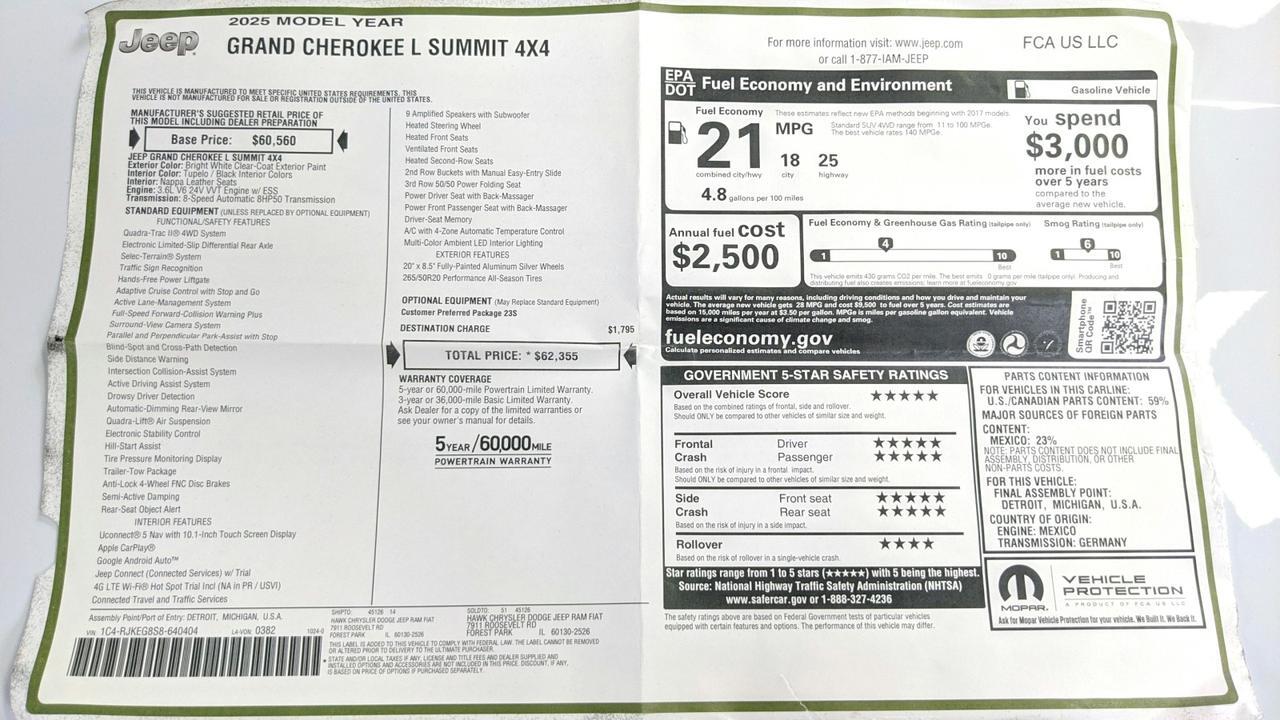 2025 Jeep Grand Cherokee L Summit St. Charles  IL