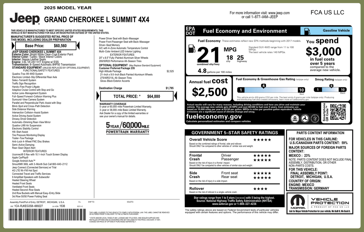 2025 Jeep Grand Cherokee L Summit Knoxville TN