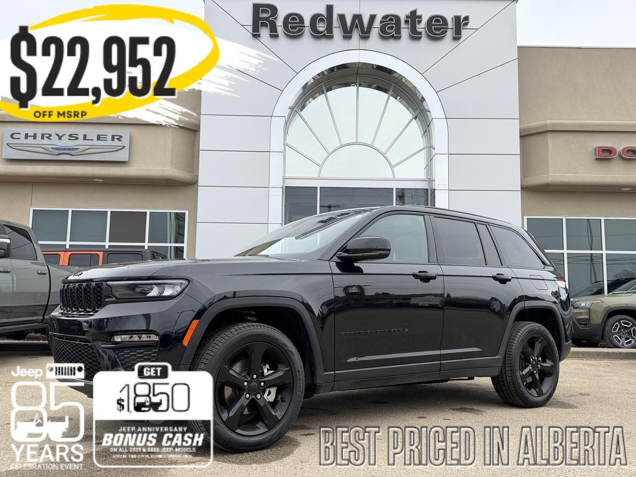 2025 Jeep Grand Cherokee Limited 4x4 | V6 | Luxury Tech | Pano Sunroof | NAV | Backup Camera I Black Package I Heated Seats