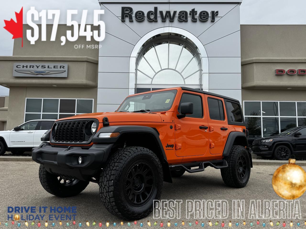 2025 Jeep Wrangler Sport S 4x4 | JEEP-O-LANTERN | Rig Ready Wrangler  | 4 Door | Hardtop | Heated Seats | Remote Start