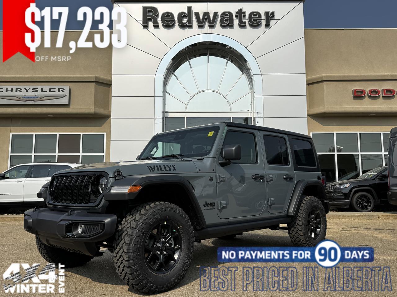 2025 Jeep Wrangler Willys Sport 4x4 | V6 | 4 Door | Freedom Hardtop | Heated Seats | Remote Start