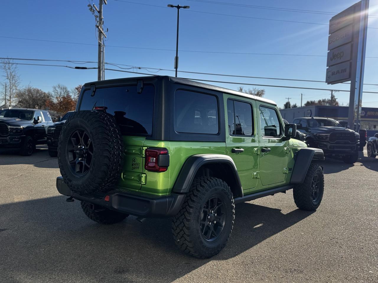 2025 Jeep Wrangler Willys Sport 4x4 | V6 | 4 Door | Freedom Hardtop | Heated Seats Redwater AB