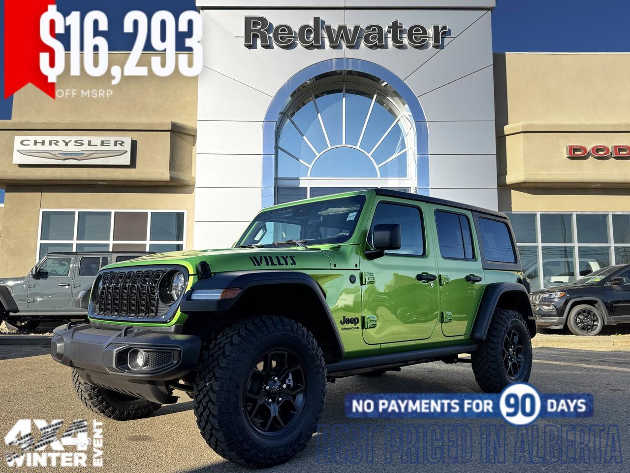 2025 Jeep Wrangler Willys Sport 4x4 | V6 | 4 Door | Freedom Hardtop | Heated Seats