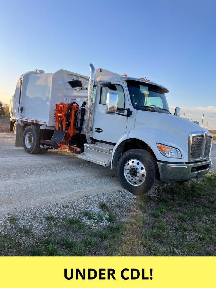 2025 Kenworth T280 13 Yard Pac Tech Mini Bandit Side Loader Garbage Truck