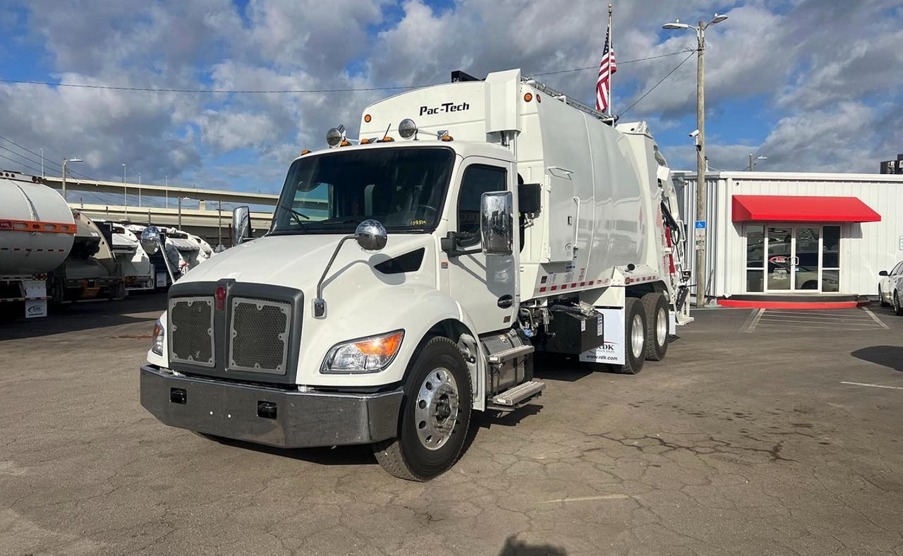 2025 Kenworth T480 25 Yard Pac Tech Rear Loader Garbage Truck