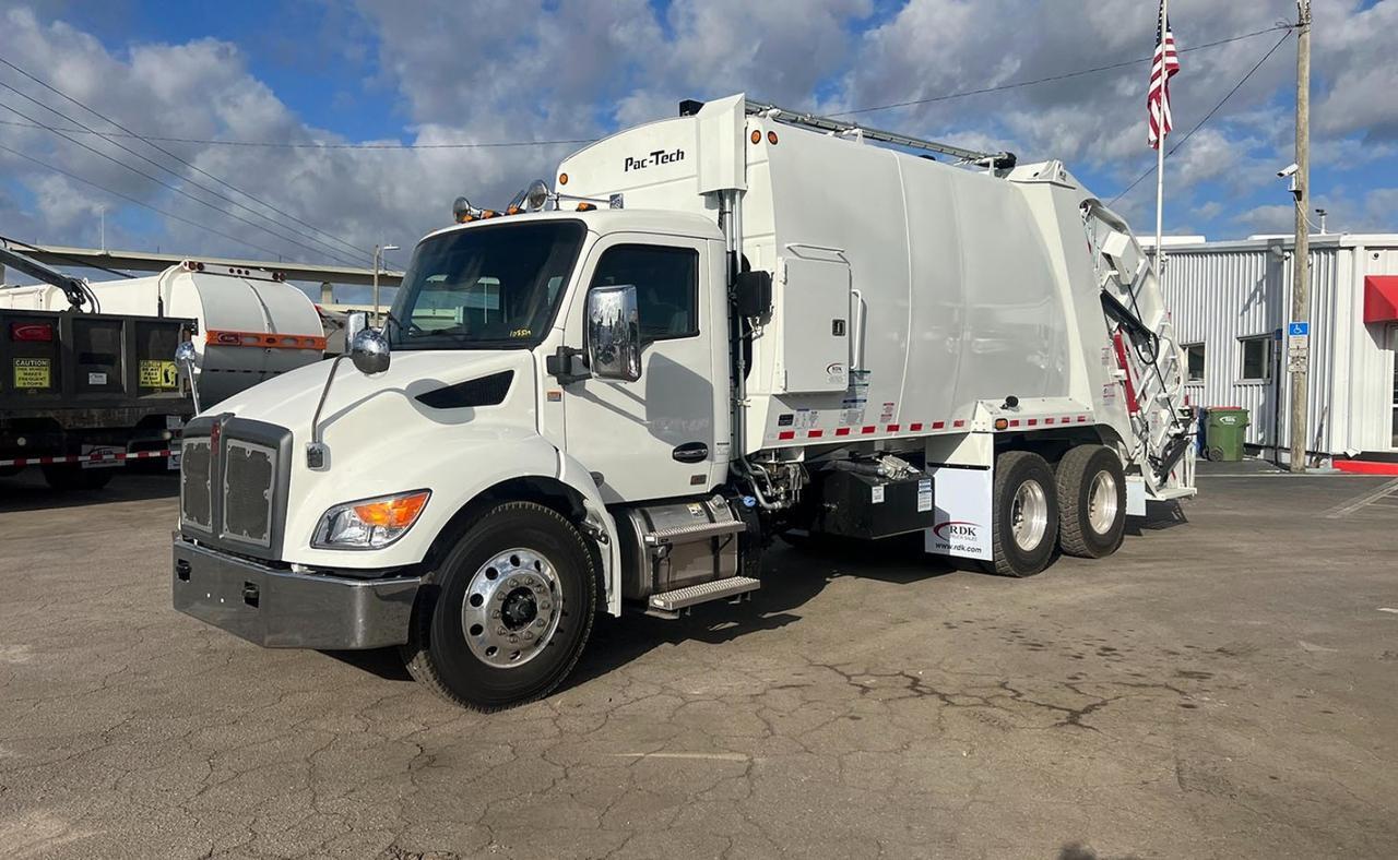 2025 Kenworth T480 25 Yard Pac Tech Rear Loader Garbage Truck