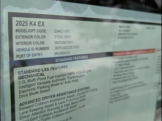 2025 Kia K4 EX Chattanooga TN