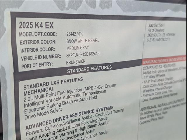 2025 Kia K4 EX Chattanooga TN