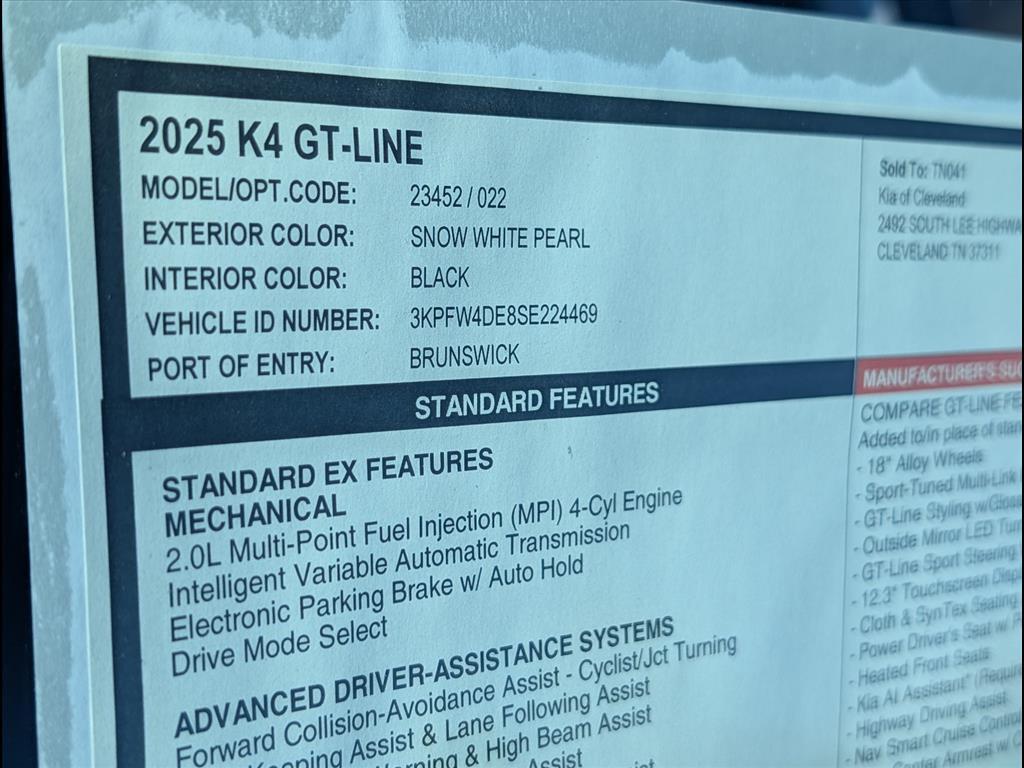 2025 Kia K4 GT-Line Chattanooga TN