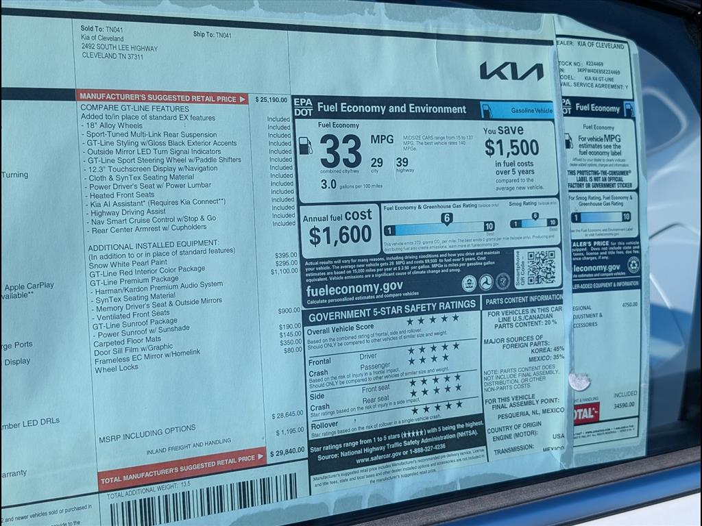 2025 Kia K4 GT-Line Chattanooga TN