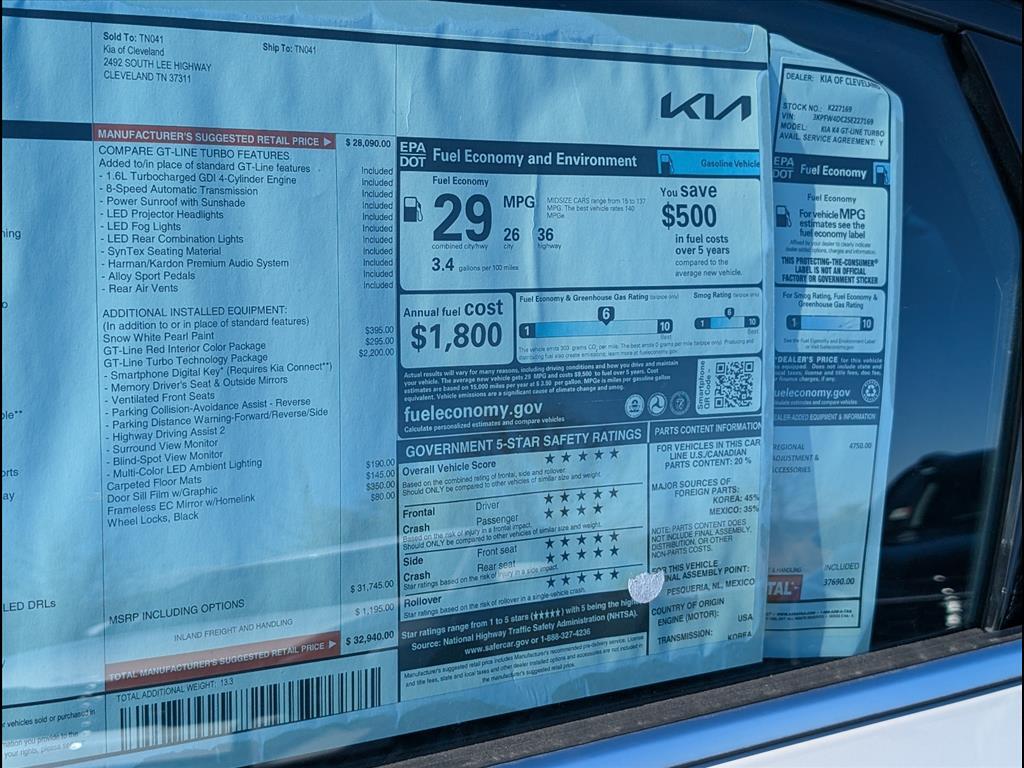 2025 Kia K4 GT-Line Turbo Chattanooga TN