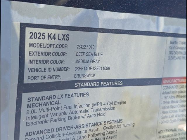 2025 Kia K4 LXS Chattanooga TN