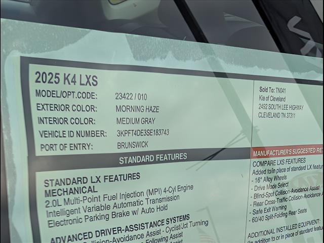 2025 Kia K4 LXS Chattanooga TN