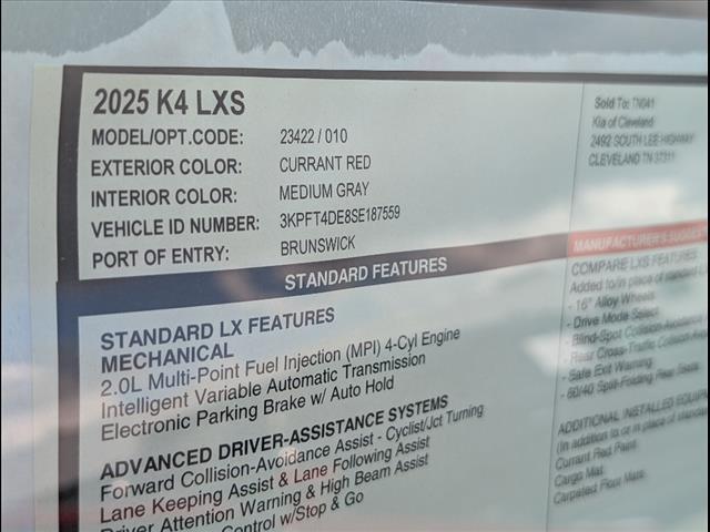 2025 Kia K4 LXS Chattanooga TN