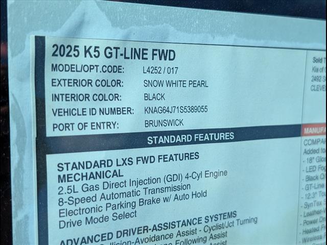2025 Kia K5 GT-Line FWD Chattanooga TN