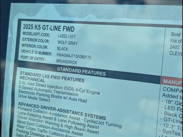 2025 Kia K5 GT-Line FWD Chattanooga TN