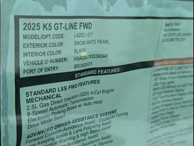 2025 Kia K5 GT-Line FWD Chattanooga TN