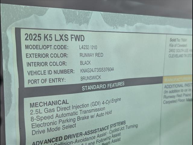 2025 Kia K5 LXS FWD Chattanooga TN