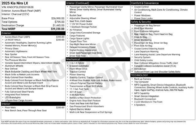 2025 Kia Niro LX Raleigh NC