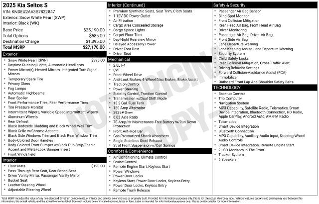 2025 Kia Seltos S Raleigh NC