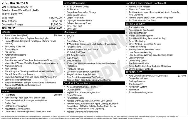 2025 Kia Seltos S Raleigh NC