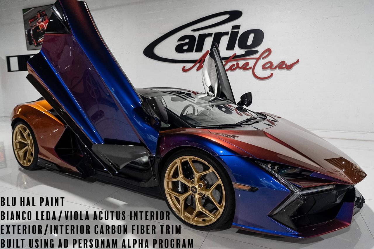 2025 Lamborghini Revuelto AD PERSONAM ALPHA BUILD! Blu Hal paint, Sportiva Bianco Leda/Viola Acutus interior AND MUCH MORE!!
