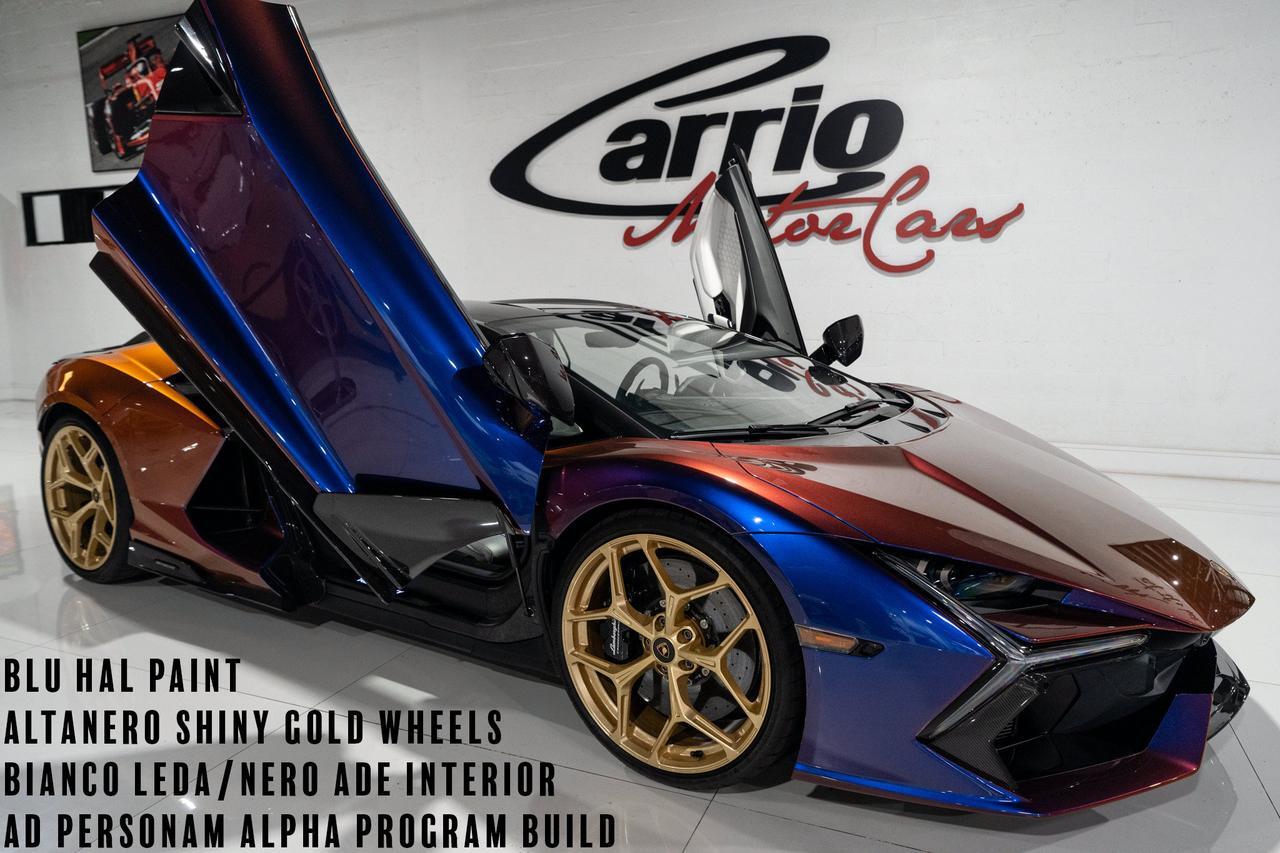 2025 Lamborghini Revuelto AD PERSONAM ALPHA PROGRAM BUILD!  Blu Hal paint, Altanero Shiny Gold wheels AND MUCH MORE!!