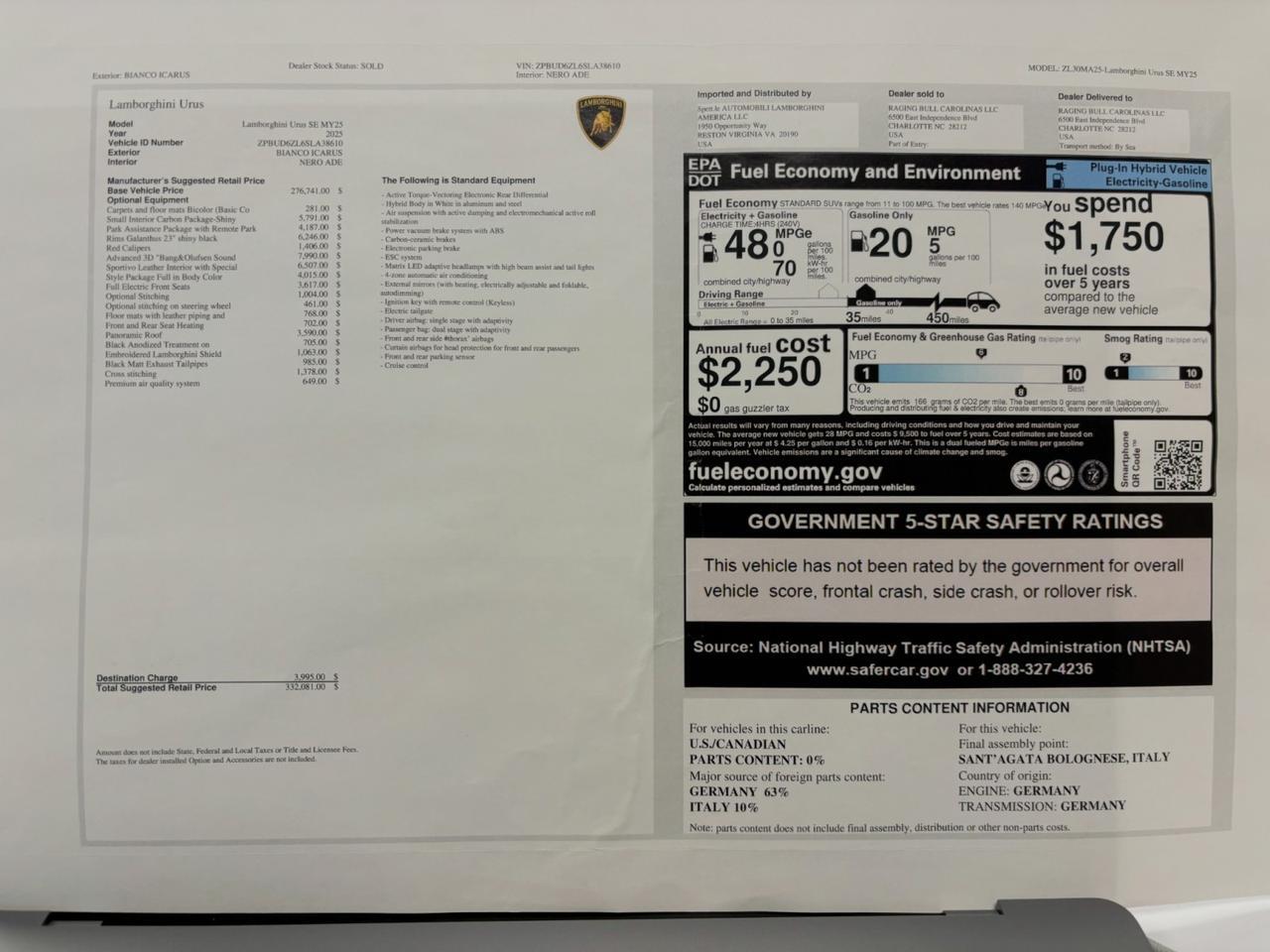 2025 Lamborghini Urus SE