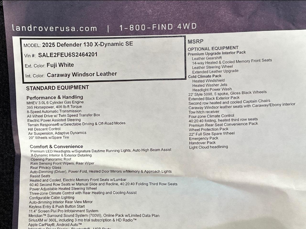 2025 Land Rover Defender X-Dynamic SE, Heat & Cool 2nd Row Captain Chairs, Cold Climate P Houston TX