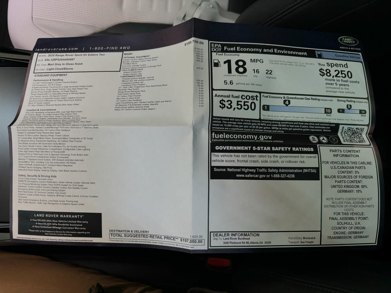 2025 Land Rover Range Rover Sport SV Edition Two