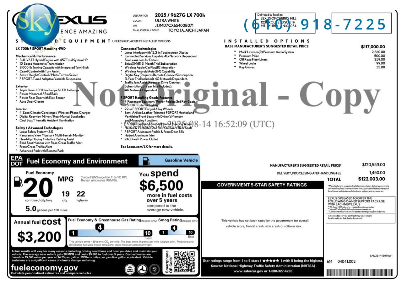 2025 Lexus LX 700h 4WD F SPORT West Chester PA