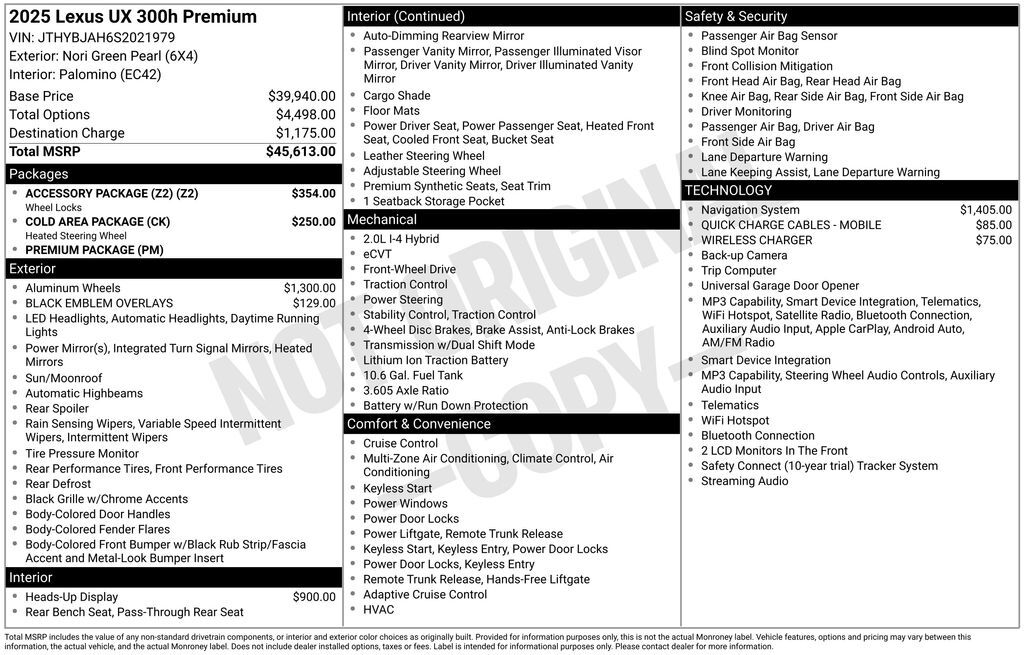 2025 Lexus UX 300h Premium
