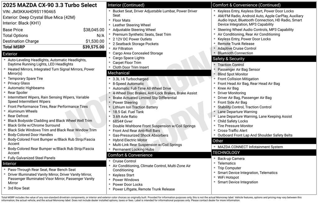 2025 MAZDA CX-90 3.3 Turbo Select Akron OH