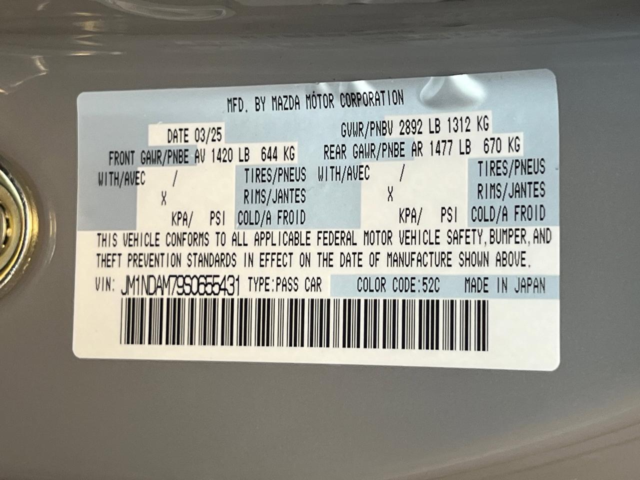 2025 MAZDA MX-5 Miata RF Grand Touring Hagerstown MD