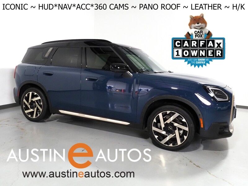 2025 MINI Cooper Countryman SE AWD *ICONIC TRIM, COMFORT PKG MAX, HEADS-UP DISPLAY, NAVIGATION, ADAPTIVE CRUISE, SAFETY ALERTS, 360 CAMERAS, PANO MOONROOF, VESCIN LEATHER, HEATED SEATS/STEERING, HARMAN/KARDON, WIRELESS CHARGING
