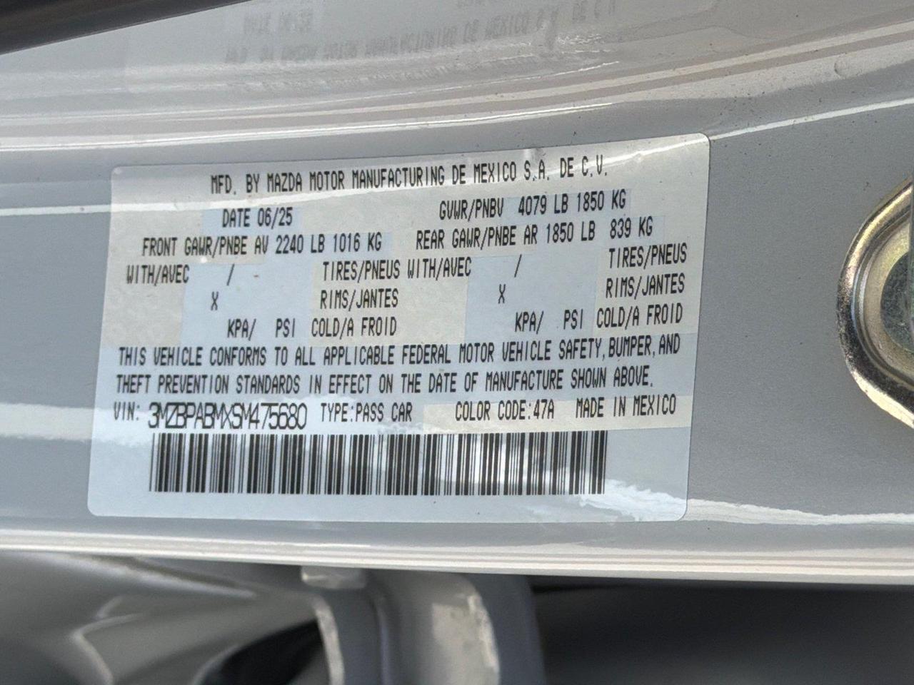 2025 Mazda Mazda3 Sedan 2.5 S Select Sport Hagerstown MD