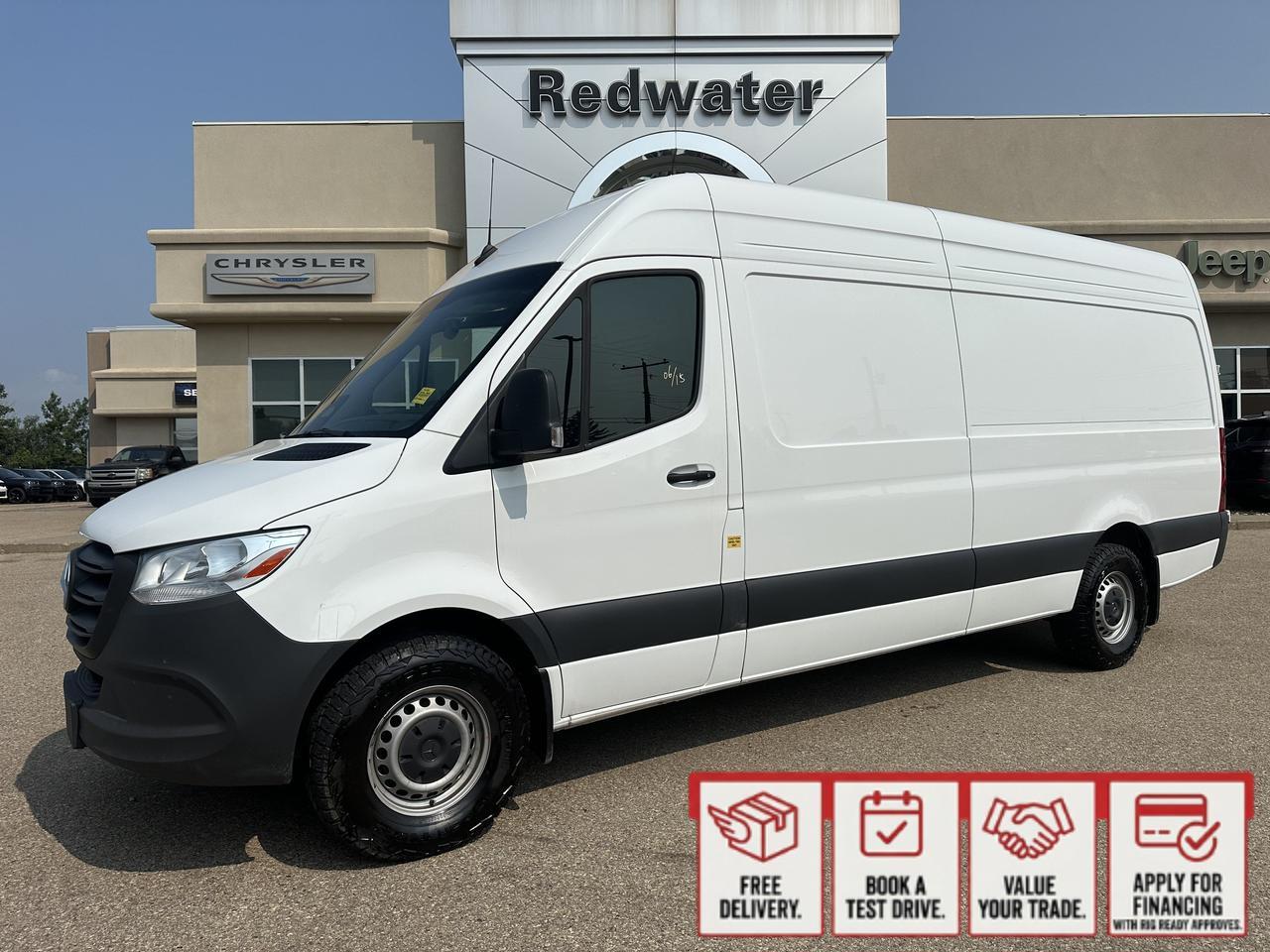 2025 Mercedes-Benz Sprinter Cargo Van 2500 High Roof RWD | 2L Diesel | Low KMs | White Exterior | Heated Driver Seat | Backup Camera